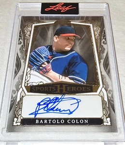 2025 Leaf Metal Sports Heroes Bartolo Colon Clear Base Auto BA-BC1 Gold 1/1 - Picture 1 of 7