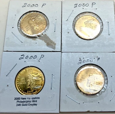 2000 P  24 karat gold Overlay State Quarter (4 coins) - Image 1 of 2