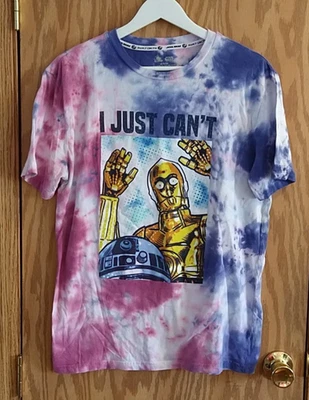 Disney Star Wars футболка футболка маленький розовый фиолетовый галстук краситель C3PO я просто не могу R2D2 - Изображение 1 из 4