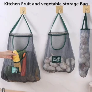 Reusable Storage Bags Kitchen Hanging Mesh Bag Home Fruit And Vegetable Storage - Picture 1 of 10