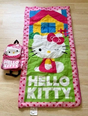 Conjunto de saco de dormir y mochila para niños Hello Kitty 2013 niñas pijamada rosa Sanrio Foto 1 de 4