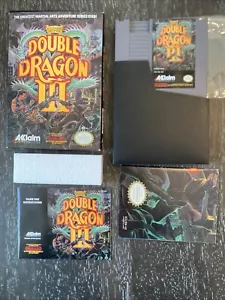 Double Dragon III NES Nintendo Completo CIB Ecc Cond Box Manuale Poster - Foto 1 di 20