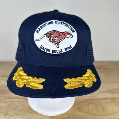 De Colección EXXON Tigre Snapback Huevos Revueltos Malla Sombrero Camionero Gorra Bastón Rojo Azul Foto 1 de 4