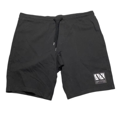 $100 A|X Armani Exchange Men's Sweat Shorts, Black, XL - Image 1 of 2