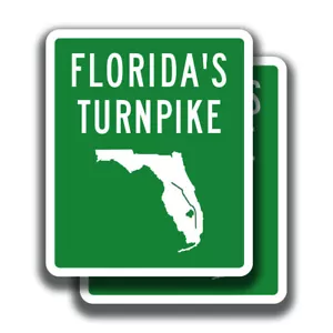 FLORIDA'S TURNPIKE ABZIEHBILD 2 Aufkleber Autobahnschild Route Bogo Auto LKW Fenster - Bild 1 von 1