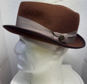 Goorin Bros Hat Brown 100% Wool Classic Fedora Strap Medallion Lined Men S Felt - Picture 1 of 13