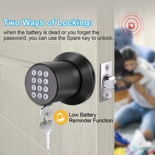 Keyless Smart Digital Door Lock with Spare Key Password Keypad Electronic Knob