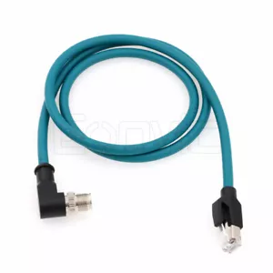 Sensor Cognex Basler GigE Ethernet ángulo recto M12 8 pines código X RJ45 CAT7e cable - Imagen 1 de 5