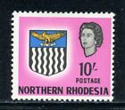 Northern Rhodesia 87 Sg87 Mh 1963 10Sh Pink & Blk Qeii Definitive Cv$17