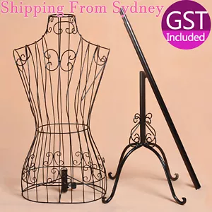 1 Black Female Metal Mannequin Dressmaker Wire Model Adjustable Display Stand AU - Picture 1 of 5