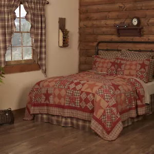 Rustic Luxury King Quilt Tan Patchwork Dawson Star Bedroom Decor VHC Brands - Picture 1 of 7