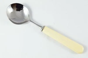 Totalmente Nuevo Genuino Mango de Crema Sopa Acabado Espejado Hecho en Sheffield - Imagen 1 de 4