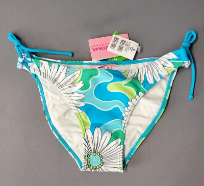 Parte inferior de bikini Cia Maritima para mujer pequeña corbata lateral traje de baño floral lycra ropa de playa Foto 1 de 4