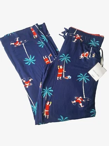 TABITHA WEBB Christmas Santa Saint Nick Palm Tree Pajamas PJs Pants Sleep Sz S - Picture 1 of 4