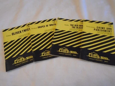 Cliff Notes: Grapes of Wrath, Crime & Punishment, Oliver Twist, Red & Black - Image 1 of 4