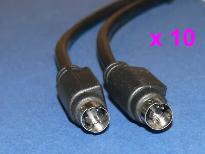 10 Stück High Quality S-VHS SVHS S-VIDEO Kabel  4 polig Hosiden Mini-DIN Stecker - Bild 1 von 2