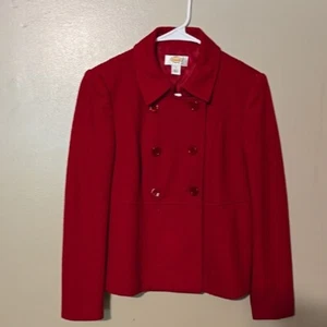 Talbots Women's Red Double-Breasted Jacket Size 6 Petites - Picture 1 of 3
