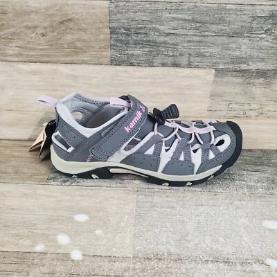 Zapato de Senderismo Kamik Wildcat Niños Talla 2 Gris Negro Punta Redonda Elástico Con Cordones Zapatilla Foto 1 de 4