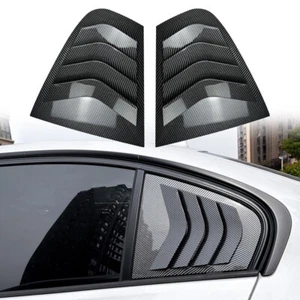 Rear Window Carbon Fiber Vent Shutter Louver Cover Trim For BMW 3 Series F30 - Picture 1 of 12
