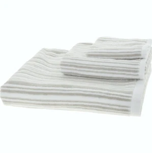 CALVIN KLEIN Grey & White Striped Bath Towel - Picture 1 of 2