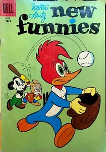 New Funnies 232 Dell Comics 1956 Baseball Woody Woodpecker Andy Panda - Picture 1 of 2