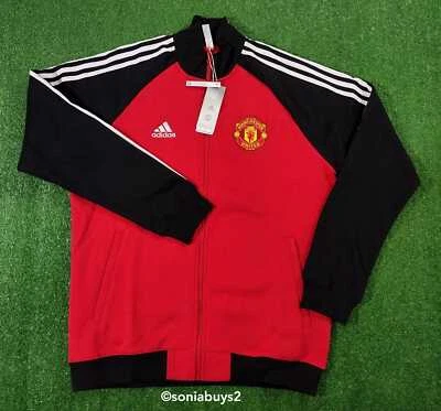 Chaqueta de fútbol Adidas para hombre Manchester United FC Anthem, H63993, rojo/negro, talla L Foto 1 de 4