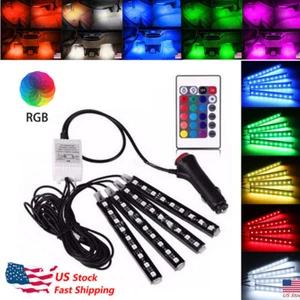 5050SMD Luces LED Para Interior Coche Colorido Decorativo Luz Accesorios RGB - Imagen 1 de 12