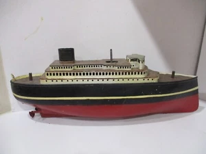 OCEAN LINER -Carette-Bing-Marklin- Prewar Tin Toy Wind Up- Twin Prop - Picture 1 of 7