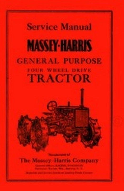 Massey Harris 4WD Four Wheel Drive General Purpose GP  Tractor Service Manual - Image 1 of 1