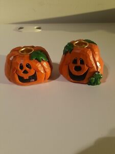 Midwest of Cannon Falls Eddie Jack-o-Lantern Pumpkin Candleholders 3-4" Tall