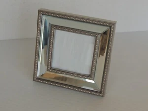 Laura Ashley Beaded Mirror Glass Photo Picture Frame 6.5 x 6 .5” Classic - Picture 1 of 6