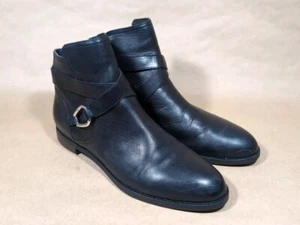 Lauren Ralph Lauren Damen 10B Hermine Leder Stiefeletten Schwarz Reißverschluss Booties - Bild 1 von 16