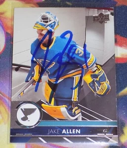Jake Allen Signed Upper Deck Hockey Card St. Louis Blues - Picture 1 of 1