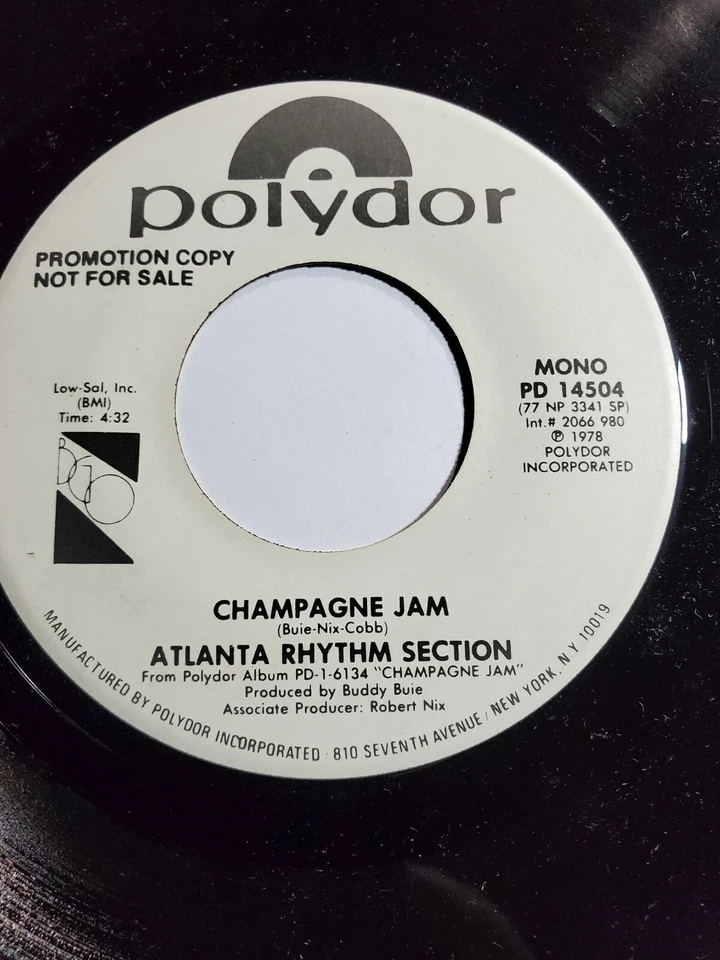 Atlanta Rhythm Section-Champagne Jam (PROMO)-45 RPM-7"-VG+ F88 - Image 1 of 1