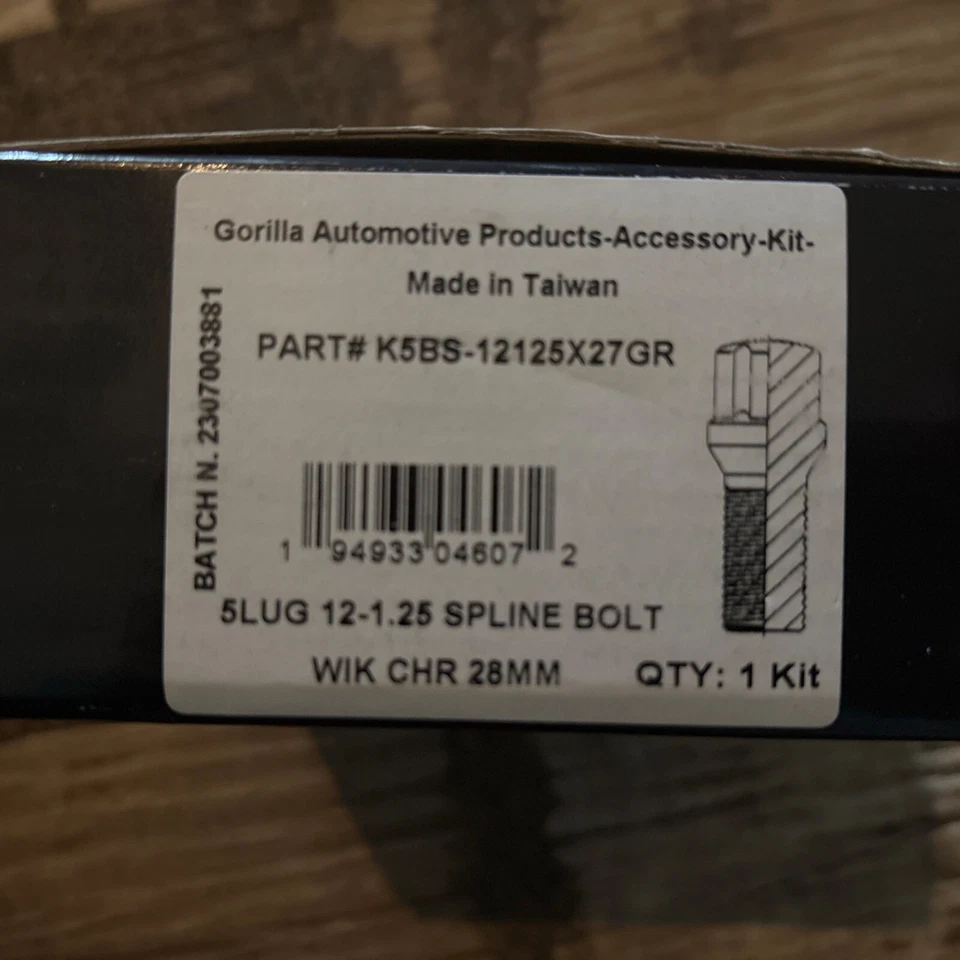Gorilla K5BS-12125X27GR 5Lug 12-1.25 Spline Bolt WIK Chr 28Mm Foto 1 de 1