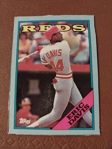 1988 ERIC DAVIS TOPPS WAX BOTTOM CARD #J CINCINNATI REDS BALTIMORE ORIOLES - Picture 1 of 2