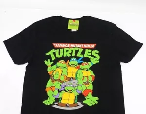 Teenage Mutant Ninja Turtles TMNT Group T-Shirt Black Schwarz Merchandise 90er - Bild 1 von 3