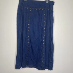 Maria Gabrielle Denimrock Gr. 14 Jeans Maxi gepeitscht genäht Western Cowgirl - Bild 1 von 6