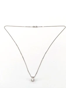 14kt white gold, 2.60 grams, .75pts I2 I3 G/H Diamond necklace - Picture 1 of 9