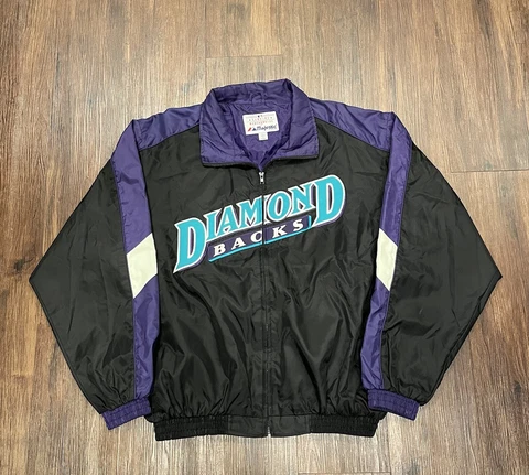 Vintage 90s Arizona Diamondbacks Majestic Windbreaker Jacket - Size L Cover