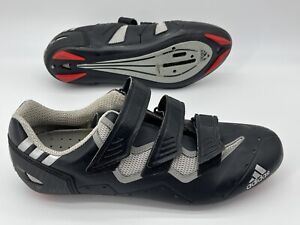 Adidas Men’s Cycling Shoes 10.5 Black Gray Clip Hook Loop Bike Vented