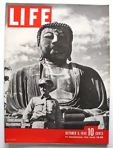 Life Magazine October 8, 1945 - Eichel Berger and 12th Century Budda - Picture 1 of 3