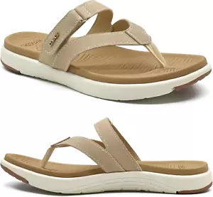 Womens Orthotic Flip Flops W/ Arch Support, Lightweight Yoga Mat Cushion Sandals - Picture 1 of 12