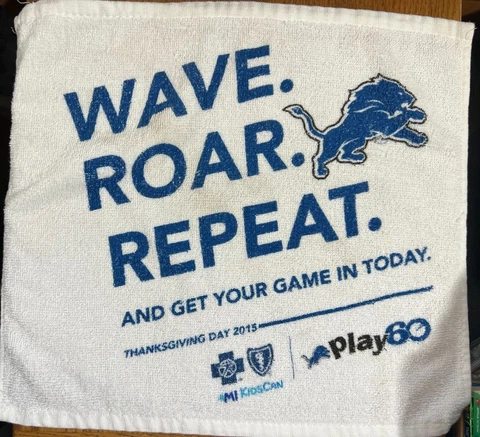 2015 SGA Detroit Lions Thanksgiving Game Rally Towel Wave Roar Repeat Cover
