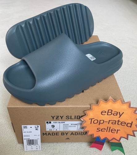 Taglia Uomo 9 M Donna 10 W ADIDAS YEEZY YZY SLIDE ARDESIA MARINA Blu Grigio DS