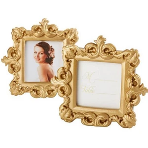 2Pcs Small Gold Resin Photo Frame Family Picture Wedding Home Table Art Ornament - Picture 1 of 5