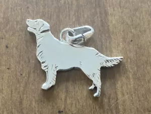 Vintage Signed FAC 94 Sterling Silver 925 Golden Retriever Dog Charm Pendant 8g - Picture 1 of 4