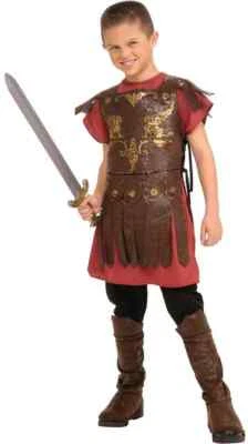 Gladiador Niño Griego Romano Guerrero Luchador Disfraz Elegante Halloween Niño Disfraz Foto 1 de 2