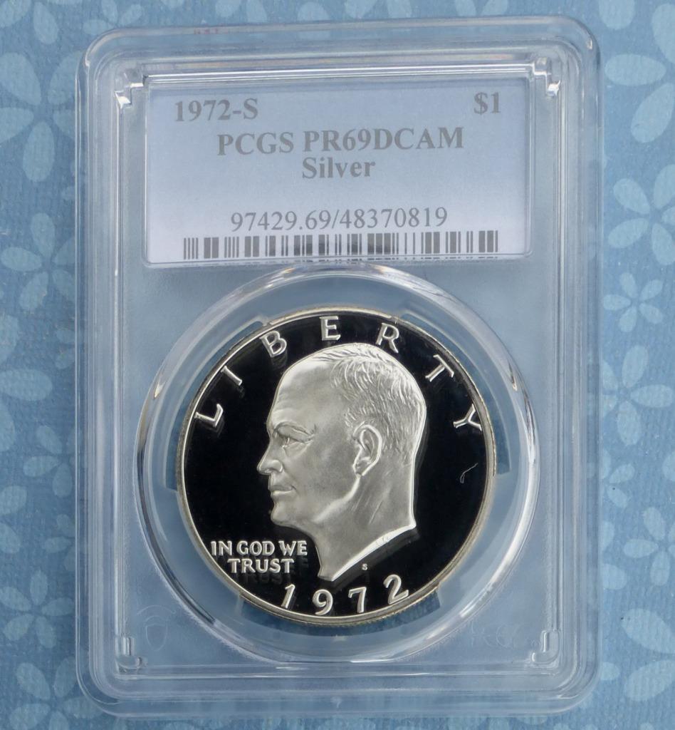 Proof PR 69 Graded 1972 Eisenhower Dollars (1971-1978) for