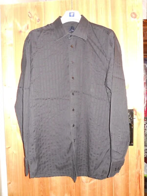 Daniel Hechter Luxury Cotton Long Sleeved Striped Shirt - Size 17 - Image 1 of 4
